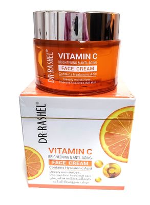 Dr Rashel Vitamin C Face Cream - Hyaluronic Acid , Anti Aging and Collagen Moisturizer - 1.76 oz 1 Pcs of Collagen Crystal Lip Mask Strawberry
