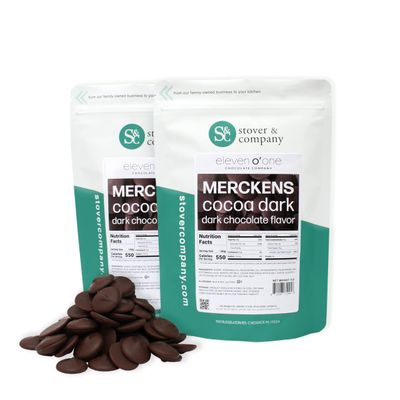 Merckens Cocoa Dark Chocolate Flavored Wafers, for Dipping, Baking and Fountains (Dark Chocolate, 2 pounds)