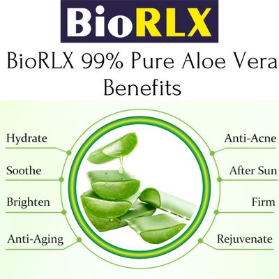 BioRLX 99 Aloe Vera Gel with Collagen and Hyaluronic Acid 230 Ml 8.45 Fl Oz Jar - For Face Body, Hair Scalp, After Sun Relief, Natural, Soothing, Hydrating