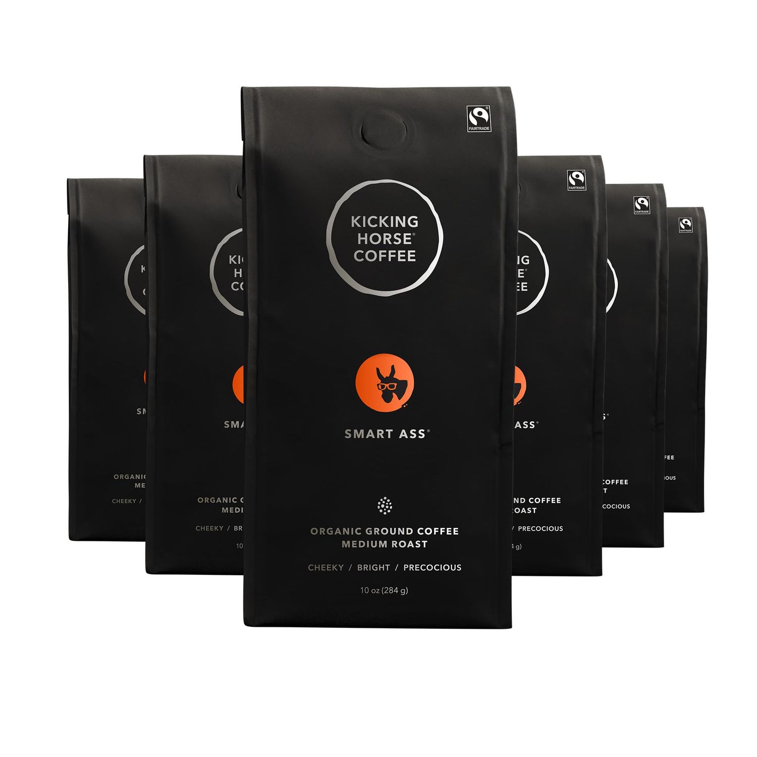 Kicking Horse Coffee, Smart Ass, Medium Roast, Ground,Certified Organic, Fairtrade, Kosher Coffee, 10 Ounce (Pack of 1)