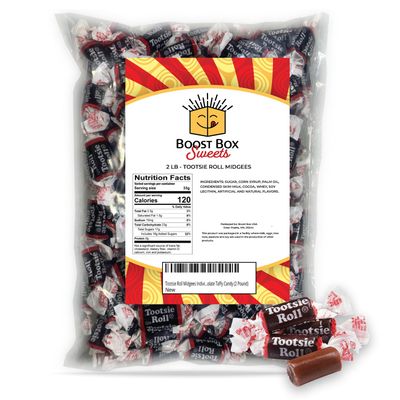 Midgees Individually Wrapped Bulk Classic Chewy Chocolate Taffy Candy (2 Pound)