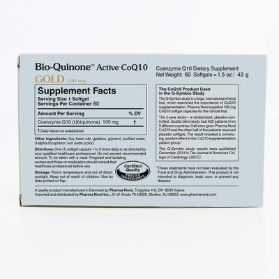 The Original CoQ10 from The Inventor of Q10 Supplements High Absorption Bio-Quinone Coenzyme Q10 100mg, Essential Antioxidant for Energy, Heart Health and Fertility Support, 60 Softgels