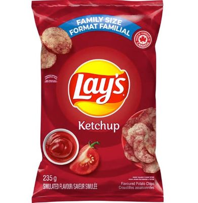 Canadian Lays Ketchup Chips - 1 bag - Imported From Canada