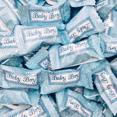 Candy Envy - Baby Boy Buttermints - 13 oz. Bag - 100 Individually Wrapped Candy Mints - Baby Shower Favors