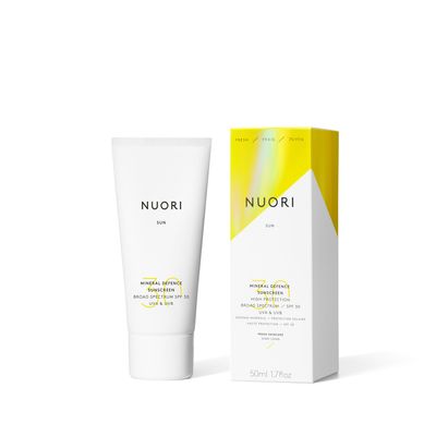 NUORI Mineral Defence Sunscreen Broad Spectrum SPF 30, UVAUVB Protection, All Natural Skincare, 50 ml 1.7 fl oz