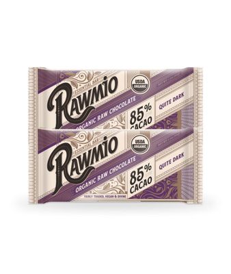 Rawmio Essential Dark Chocolate Bar - Organic, Raw, Gluten-Free, 85 Cacao, Pack of 2, 1.1 oz.