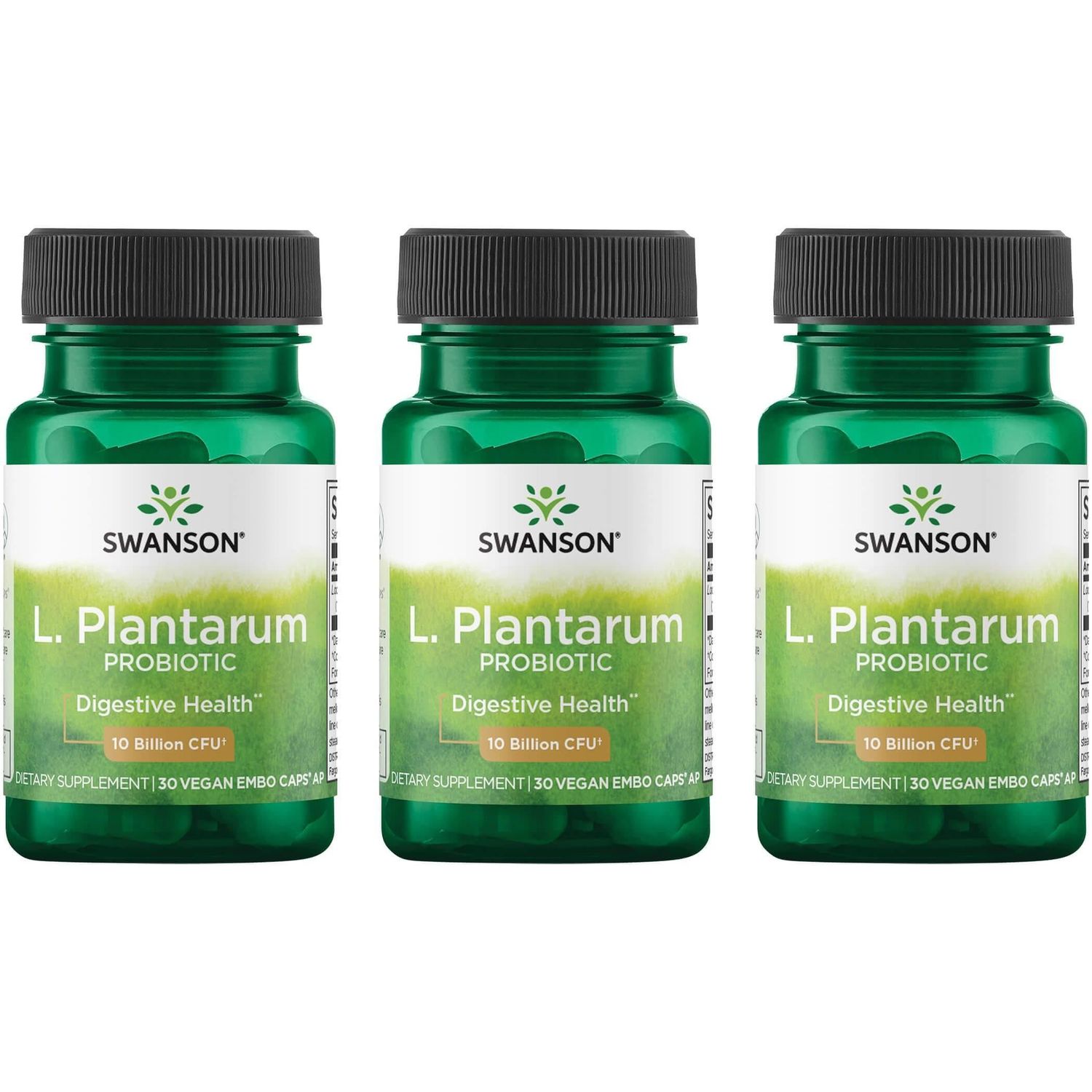 Swanson L. Plantarum - Digestive Supplement Promoting Gastrointestinal Balance Bowel Regularity - Natural Formula to Help Reduce Bloating - (30 Veggie Capsules) (3 Pack)