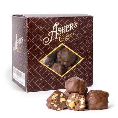 Asher&#39;s Chocolates Peanut Butter Pretzels Balls, Gourmet Sweet and Salty Candy, Pretzel Crunch Mixed with Sweet Milk Chocolate Bites, Small Batches of Kosher Chocolate, Family Owned Since 1892 (8oz)