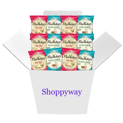 Miss Vickie&#39;s Sea Salt and Sea Salt Vinegar Potato Chips, 1.375 oz Bags, Pack of 12, Bundled by Shoppyway