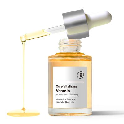 GLAM UP Core Vitalizing Vitamin-C Niacinamide 5 Serum - Hyaluronic Acid, Vitamin-C-B3 for Facial Brightening Clearing Serum, Anti Aging and Improve Skin Tone, Vegan Cruelty Free 30ml (1.12 Fl Oz)