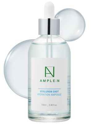 AMPLE:N Hyaluron Shot Hydration Serum - Plumping Face Serum with Hyaluronic Acid and Xylitol - Ultra Hydrating Moisturizer to Reduce Wrinkles and Restore Vitality and Glow, 3.38 fl.oz.