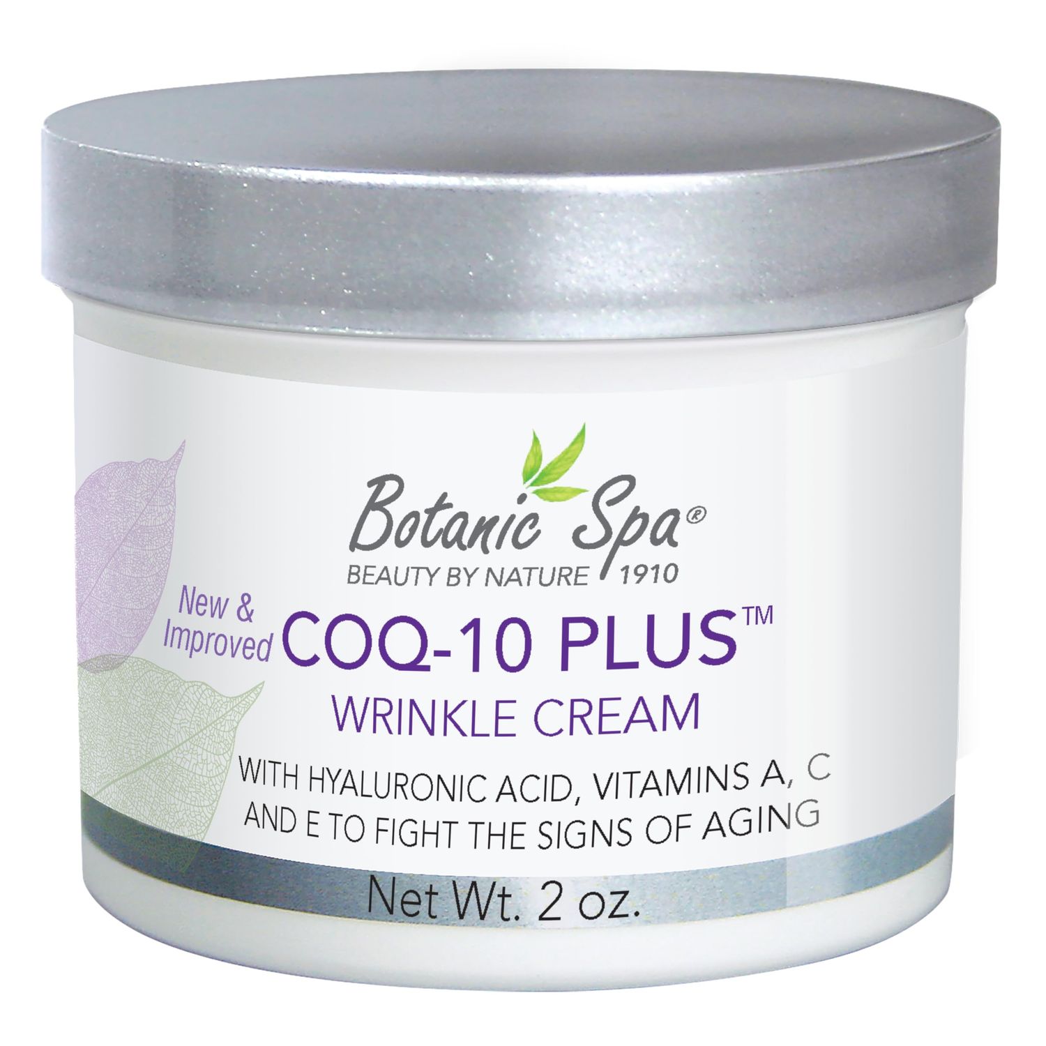 Botanic Spa CoQ-10 Plus Wrinkle Cream - Hyaluronic Acid, Vitamins A, C E - Diminishes the appearance of Lines and Wrinkles - 2 oz