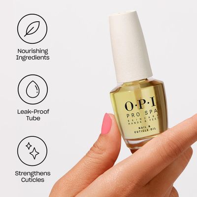 OPI ProSpa Nail and Cuticle Oil Cuticle Oil Bottle for Nails Dry Hands Strengthen Cuticles for Nail Growth 0.5 fl oz