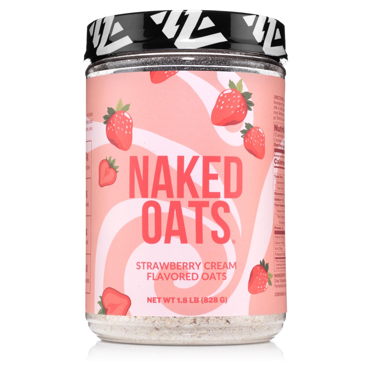 Naked Oats - Strawberry Cream Overnight Oats, 20g Grass-Fed Protein, Gluten-Free Oatmeal Instant Breakfast or Shake, High Protein Oatmeal, High Fiber Breakfast Shake, Non GMO, No Soy - 12 Servings