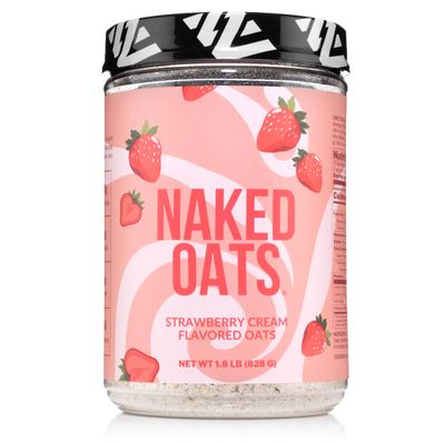 Naked Oats - Strawberry Cream Overnight Oats, 20g Grass-Fed Protein, Gluten-Free Oatmeal Instant Breakfast or Shake, High Protein Oatmeal, High Fiber Breakfast Shake, Non GMO, No Soy - 12 Servings