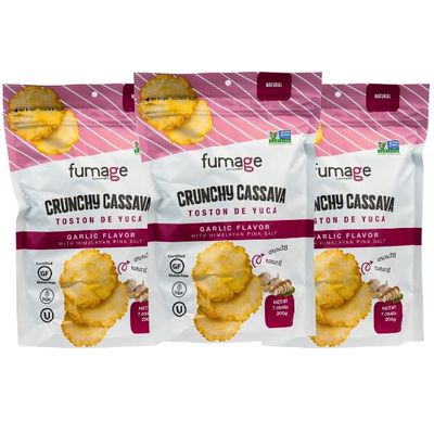 3-Pack - Fumage Crunchy Cassava Garlic Chips Non-GMO, Gluten Free, Vegan, Kosher