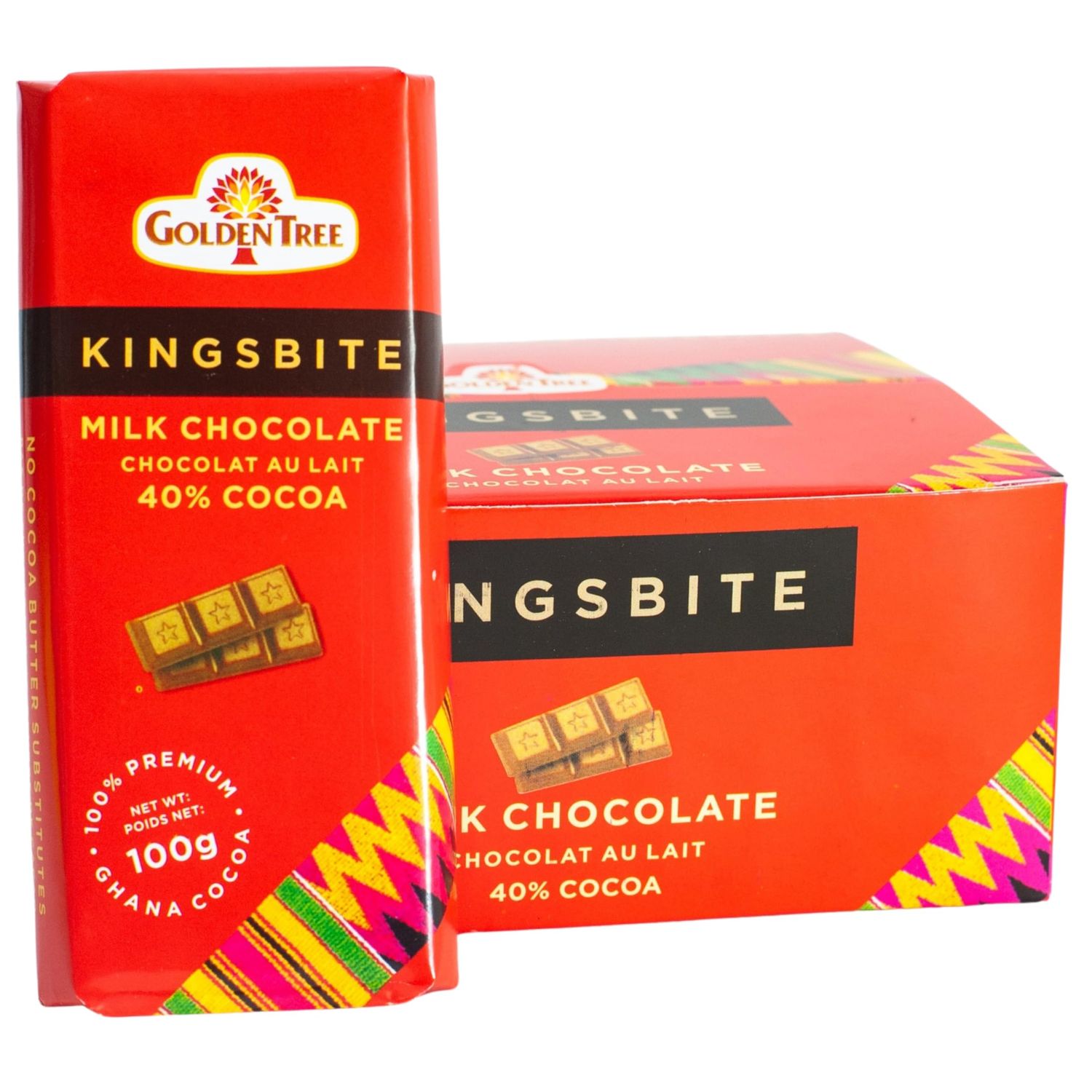 Kingsbite Award Winning Milk Chocolate Bars, 40 Cocoa, Bulk Box of 10, All Natural Ethically Sourced Chocolate Bars, 100 Single Source Ghana Chocolate