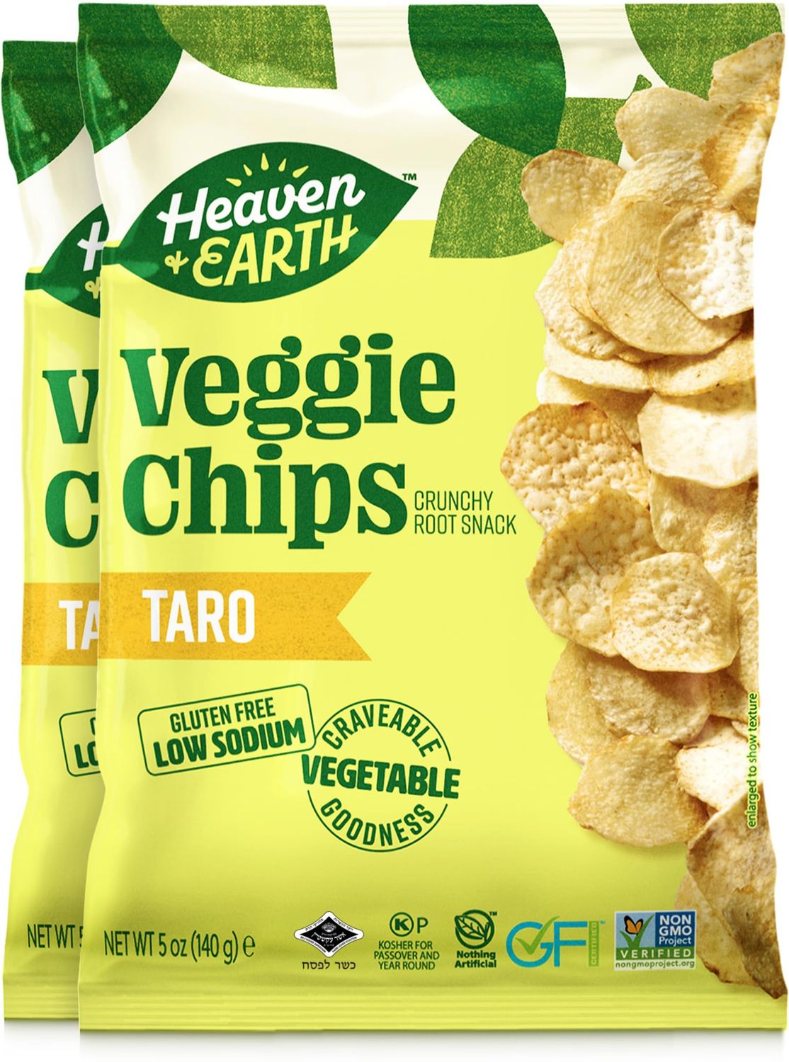 Heaven Earth Taro Chips, 5oz (2 Pack)