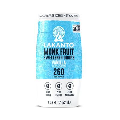 Lakanto Liquid Monk Fruit Extract Drops - Zero Calorie, Zero Sugar, Keto Drink Sweetener, Sugar Substitute, On the Go, Tea, Coffee, Water, Smoothies, Other Drinks (Vanilla - 1.76 fl oz - Pack of 1)