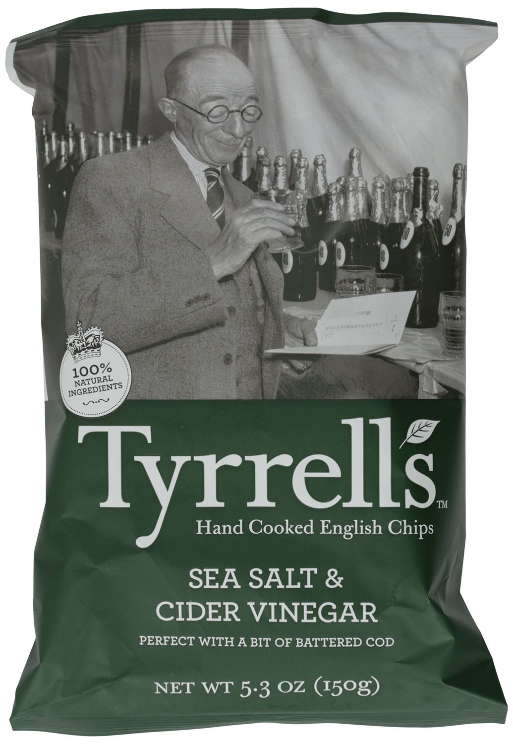 Tyrrell&#39;s Crisps, Sea Salt and Cider Vinegar, 5.3 Ounce
