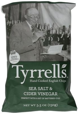 Tyrrell&#39;s Crisps, Sea Salt and Cider Vinegar, 5.3 Ounce