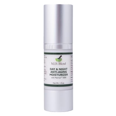 M.D. Blend Day Night Anti-Aging Moisturizer with Matrixyl 3000 Premium Face Cream Non-Irritating Skin Care For Lines, Stretch Marks, Imperfections Patented Pentapeptide - 30ml Airless Pump