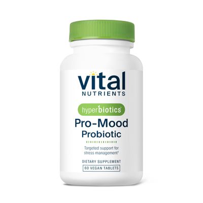 Hyperbiotics Vital Nutrients Pro Mood Probiotic with L-theanine Clinically Studied Probiotics for Women and Men to Support Stress Management and Mood Support 60 Vegan Count