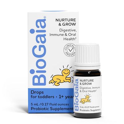 BioGaia Nurture Grow Toddler Probiotic Ages 1 Liquid Probiotic Allergen-Free Triple-Benefit Probiotic for Kids Digestive Health, Immune Support Oral Health Protection 25-Day Supply