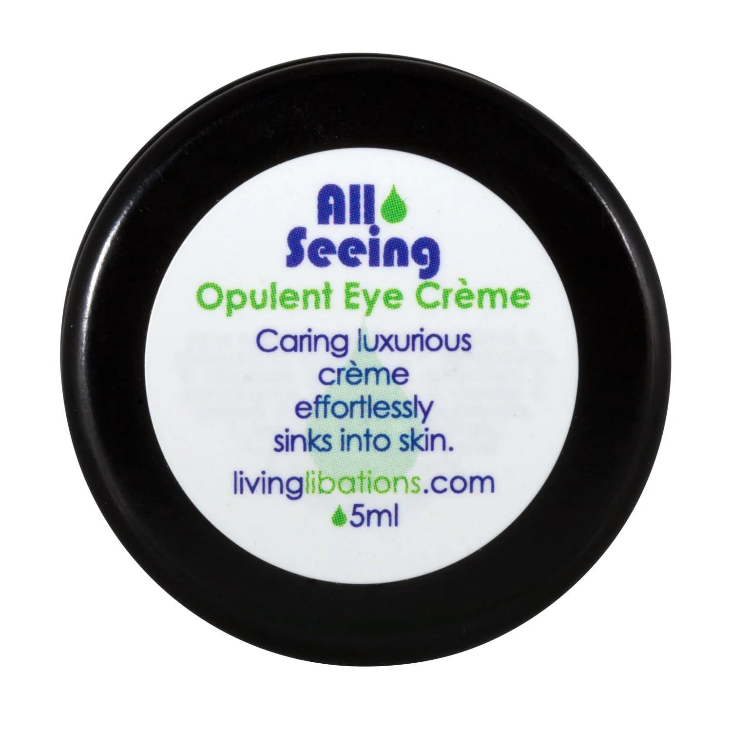 LIVING LIBATIONS - Organic All Seeing Opulent Eye Cr me Natural, Wildcrafted, Vegan Clean Beauty (0.17 oz 5 mL)