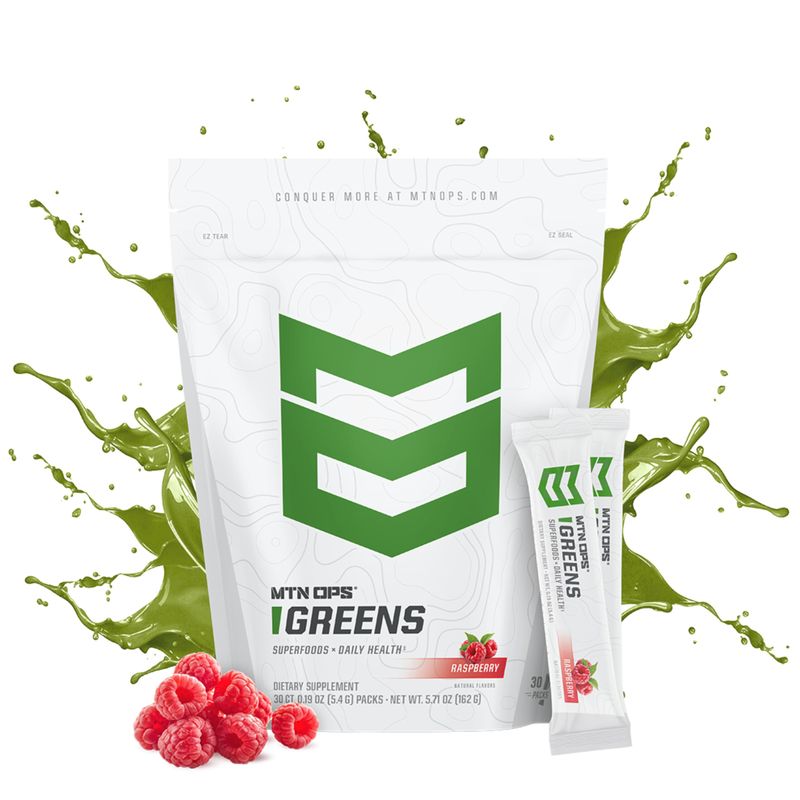 MTN OPS Super Greens Daily Immune Health and Energy Drink Powder - Digestive Health Support Blend Boosted with Chlorophyll-Rich Greens 30 On-The-Go Packs Just Add Water