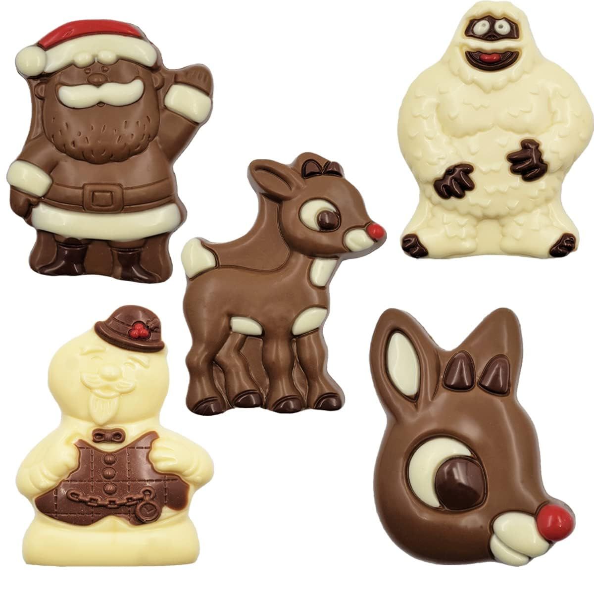 Assorted Christmas Chocolate Holiday Treats, Big Rudolph Pals, Milk Chocolate Party Bag Fillers, Individually Wrapped, Kosher Certified Dairy, 2.5oz Chocolate Bar (3-Pack Variety) (24-Pack Variety)