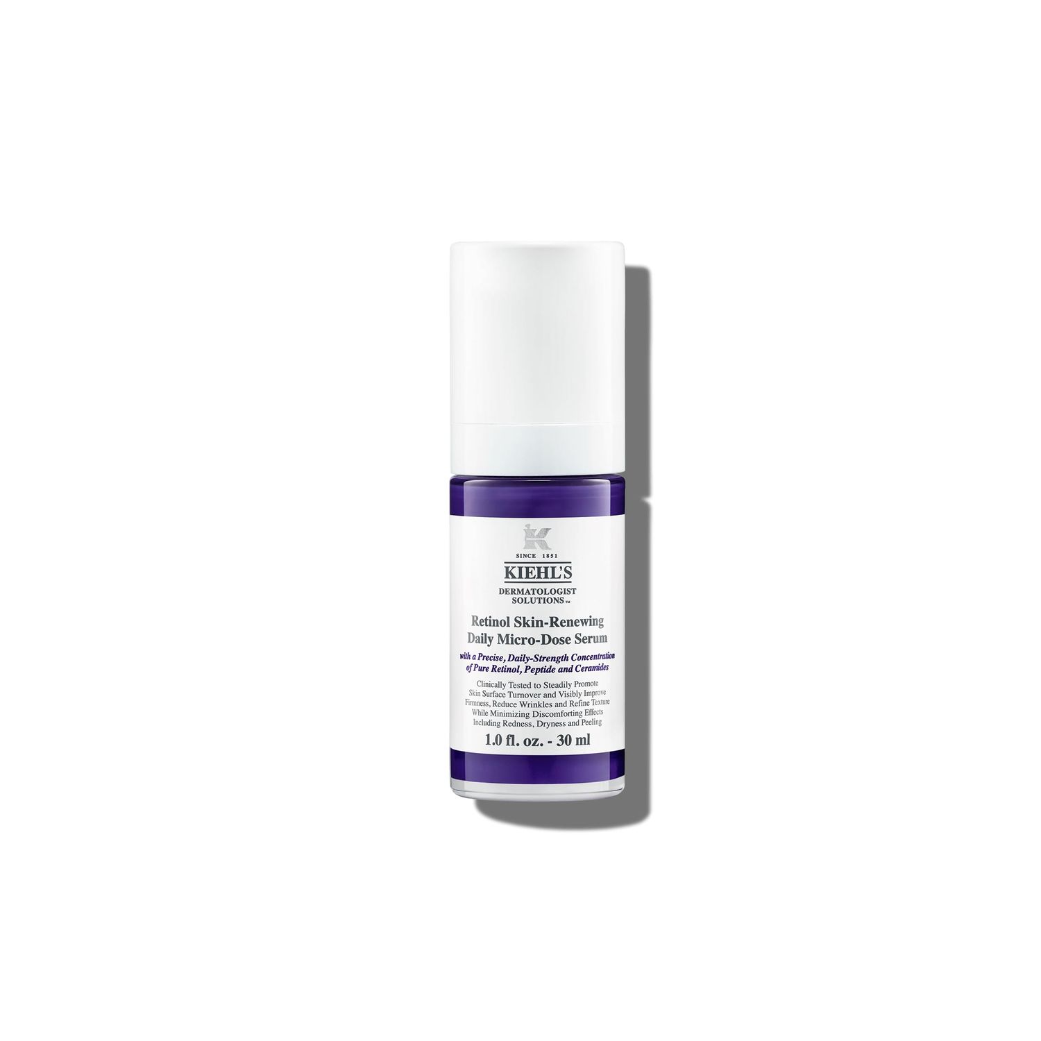 Kiehl&#39;s Daily Micro-Dose Anti-Aging Retinol Facial Serum, Reduces Wrinkles, Firms Skin, Evens Skin Tone, Youth Renewing Hydrating Formula, with Retinol Ceramides, Paraben-free - 1 fl oz