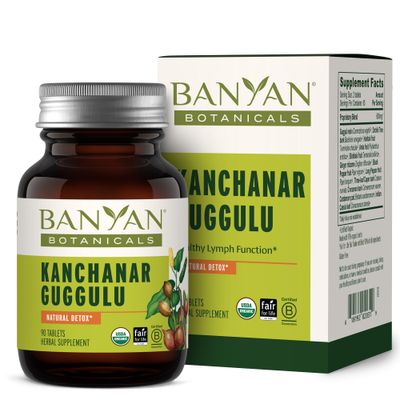 Banyan Botanicals Kanchanar Guggulu Tablets - Organic Lymph Supplement with Guggulu Resin - Promotes The Healthy Elimination of Natural Toxins - 90 Tablets - Non-GMO Sustainably Sourced Vegan