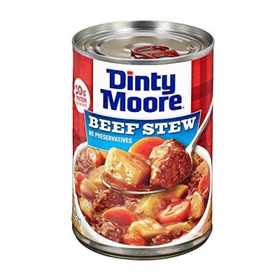 DINTY MOORE Beef Stew, 15 oz (12 Pack), Fully Cooked Ready-To-Eat with Fresh Potatoes Carrots, Gluten-Free, 10g Protein, No Preservatives, Perfect for Noodles, Biscuits Hot Pies