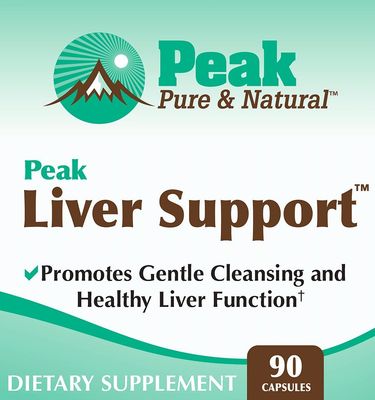 Peak Pure Natural Peak Liver Support Milk Thistle Based Liver Support Supplement Liver Cleanse and Detox 90 Capsules