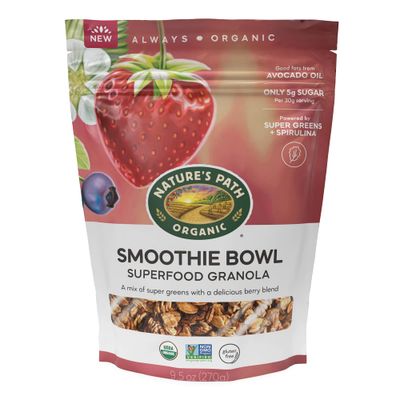 Nature&#39;s Path Organic Superfood Smoothie Bowl Granola, 9.5 oz (Pack of 6), Gluten Free, Non-GMO
