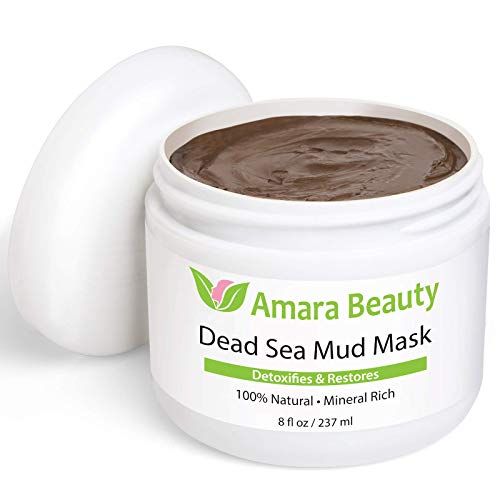 Amara Beauty Dead Sea Mud Mask for Face Body - Pure Mud with No Fillers Detoxifies Restores Healthy Skin - 8 oz.