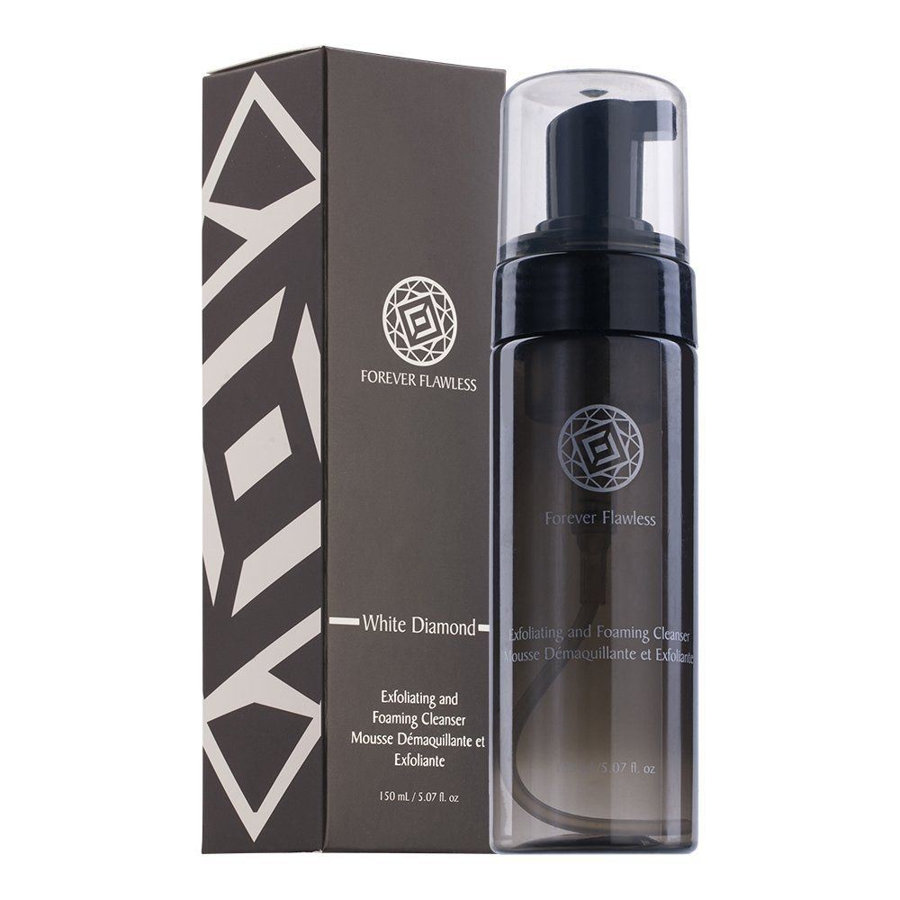 Forever Flawless Exfoliating and Foaming Face Cleanser and Makeup Remover with 100 Natural Diamond Powder, Deep Clean for Women and Mens Pores FF17, (150 ml)