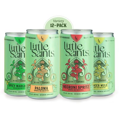 Little Saints Non-Alcoholic Drinks Variety Pack - Sugar Free Zero Proof Mocktails Include Ginger Mule, Negroni Spritz, Spicy Margarita Paloma - Ready-to-Drink Beverage for Parties Celebrations