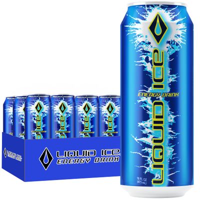 Liquid Ice Energy Drink - Arctic Berry (16 Fl Oz, 12 Count)