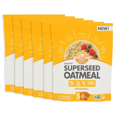 Manitoba Harvest Superseed Oatmeal, Original, Vegan Friendly, Kosher, Non-GMO, 7 Ounce (Pack of 6)
