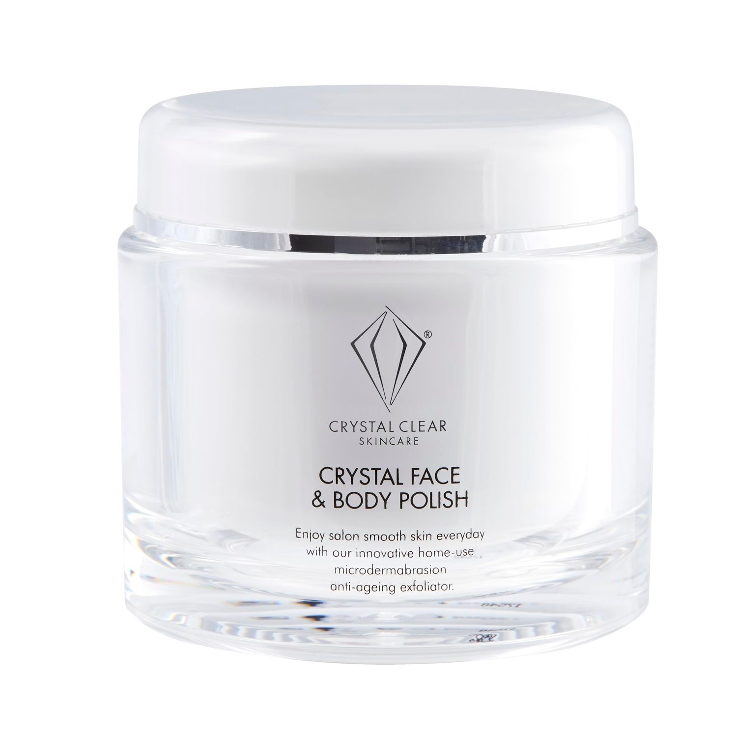 Crystal Clear Crystal Face Body Polish - Exfoliating Scrub with Micro Crystals and Sea Salt - Face and Body Scrub - Anti Aging Exfoliator
