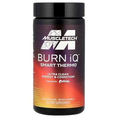 MuscleTech Burn iQ Smart Thermo Supplement Fueled with Paraxanthine Enhanced Energy Cognition for Men and Women 100 Count