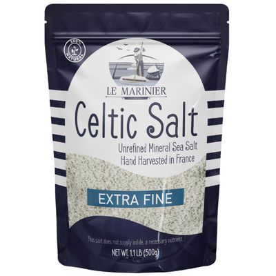 Le Marinier French Sea Salt Extra Fine, 1.1lb - 18oz. Mineral Rich 100 Natural and Unrefined Sea Salt Organic Mineral Coarse. Hand Harvested Mineral Salt, (1.1lb Extra Fine)