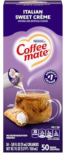 Coffee-mate 84652 Liquid Coffee Creamer, Italian Sweet Creme, 0.375 oz Cups, 50Box