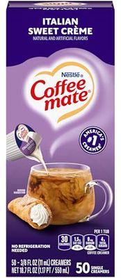 Coffee-mate 84652 Liquid Coffee Creamer, Italian Sweet Creme, 0.375 oz Cups, 50Box