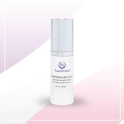 Nuzilicious Professional Grade Expression Lines Serum - Toxin-Free Vegan Cruelty-Free Anti-Wrinkle Relaxer for Face with Octapeptide Antioxidants, Reduce Wrinkles, (1 oz)