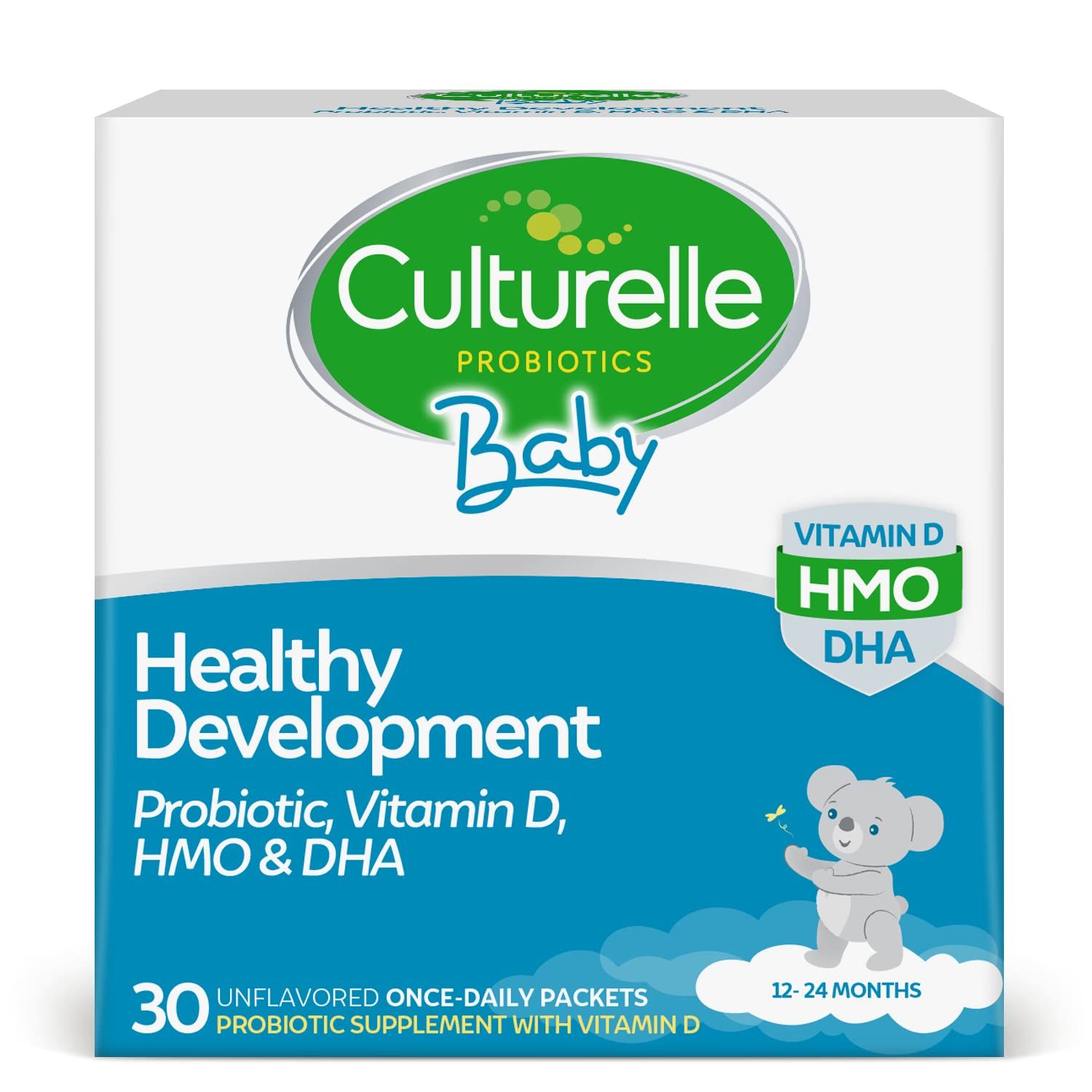 Culturelle Baby Healthy Development Probiotic, Vitamin D,HMO DHA Packets, Helps Promote a Healthy Immune SystemDigestive System in Babies Kids Ages 1,Gluten Free Non-GMO, 30 Count (Pack of 1)