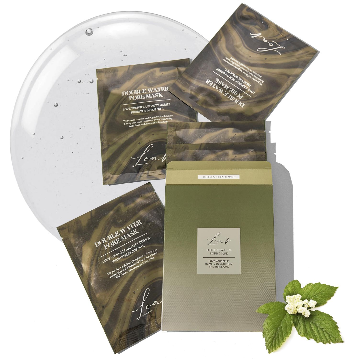 LOAR WATER PORE MASK Deep Collagen Mask Facial Hydrogel Masks with low molecular weight collagen -elasticity, firming, and moisturizing