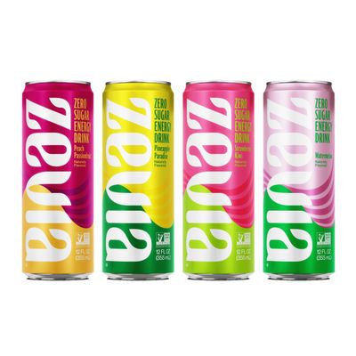 Zevia Zero Sugar Energy Drink, Fruity Fuel Variety Pack, 12 oz Cans (12-Pack) - Naturally Sweetened, Non-GMO Project Verified, Gluten-Free, Vegan